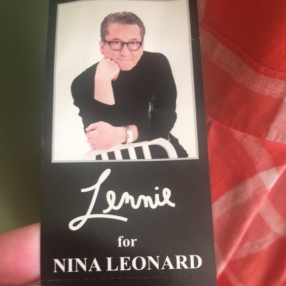 NWT NINA LEONARD orange gingham long dress - Picture 5 of 6